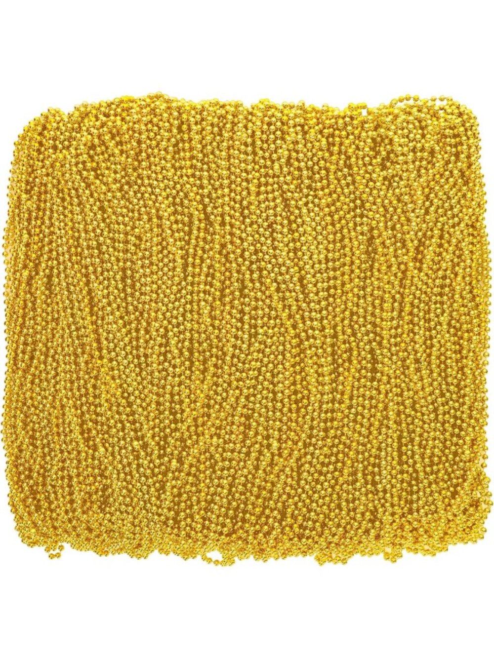 200PCS Gold Bead Necklaces, 33" Mardi Gras Party Accessories & Decorations